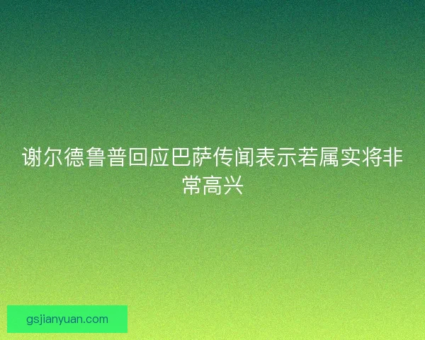 谢尔德鲁普回应巴萨传闻表示若属实将非常高兴